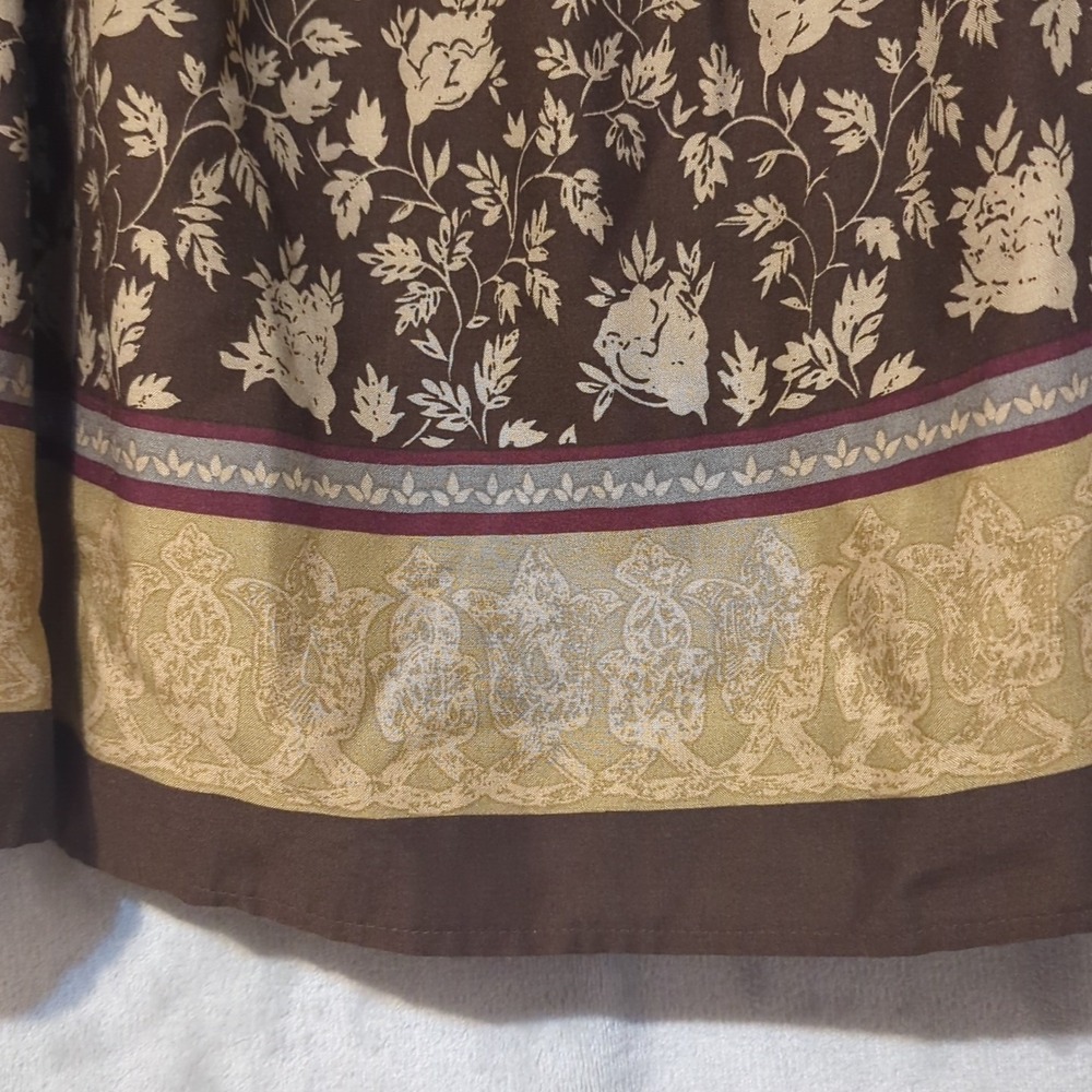 Vintage Sag Harbor Skirt Boho Floral Maxi Hippie Pleated Size Medium - Picture 3 of 6